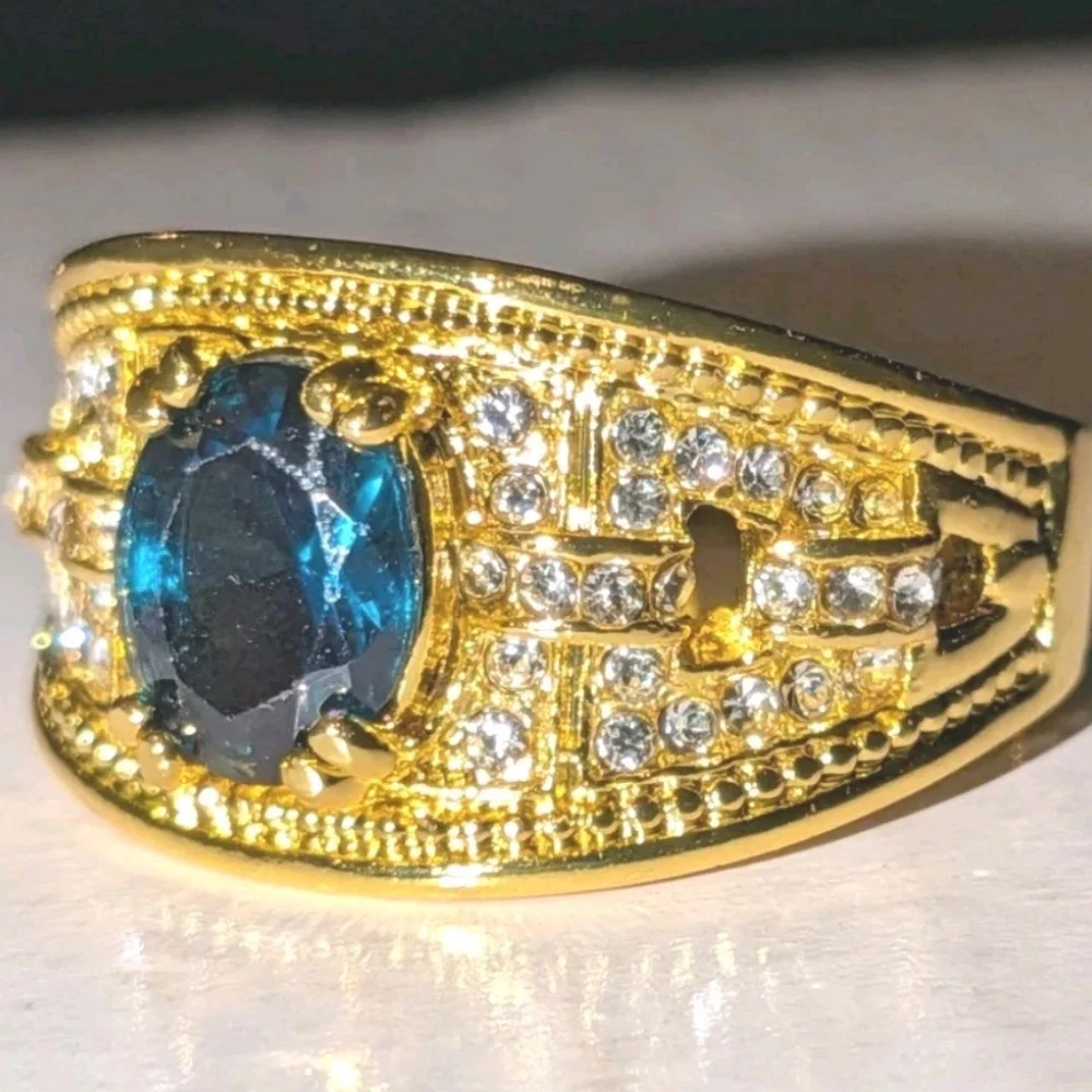Simulated Diamond Mens Engagement Wedding Band Ring 2Ct 14k Yellow Gold Plated